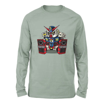 Sleepy Robot Men/Unisex Drop Shoulder Sweatshirt in Dusty Blue color